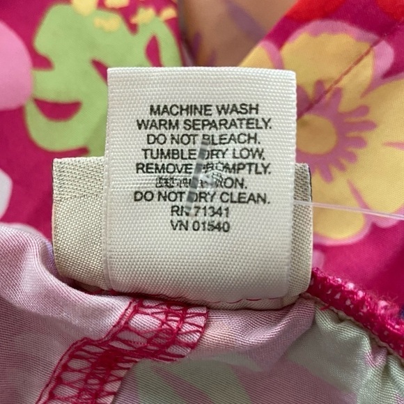 L.L. BEAN Pull-On Bright Floral Shorts/Swim, Pink/Blue/Multi, Girl's Size L 6X/7 - Picture 8 of 9